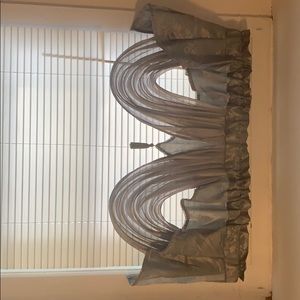 Gray curtain valance